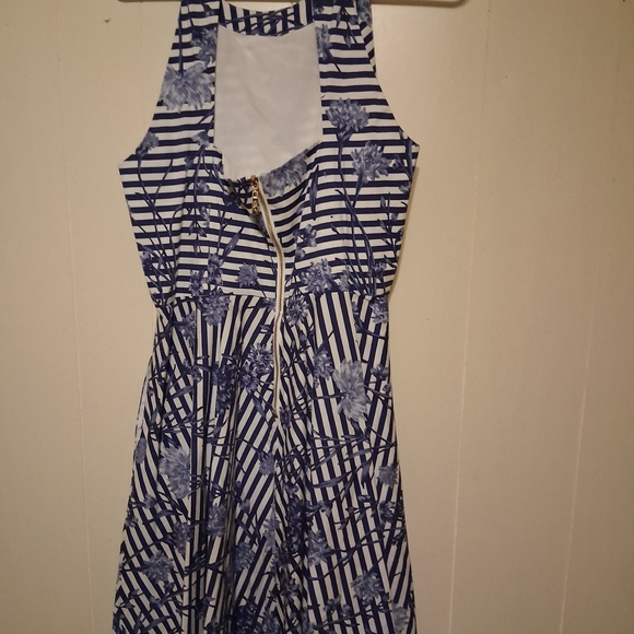 Eliza J Blue and White Striped Floral Dress - Picture 3 of 4